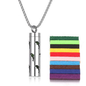 Aromatherapy Pendant Perfume Bottle Essential Oil Titanium Steel - Zambeel