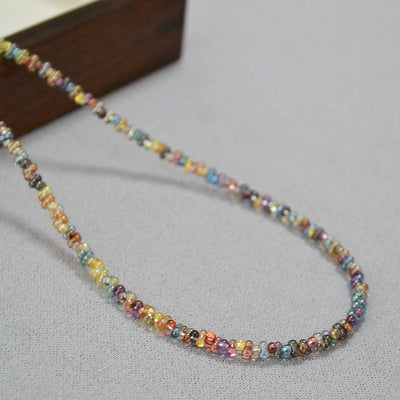 Artistic Retro Bohemian Style Colorful Translucent Seed Bead Necklace - Zambeel
