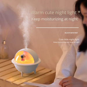Astronaut Humidifier For Bedroom Mini Air Humidifier Space Planet Air Humidifier USB Electric Ultrasonic Cool Water Mist Aroma Diffuser With LED Light For Home Room Mini Humidifier - Zambeel