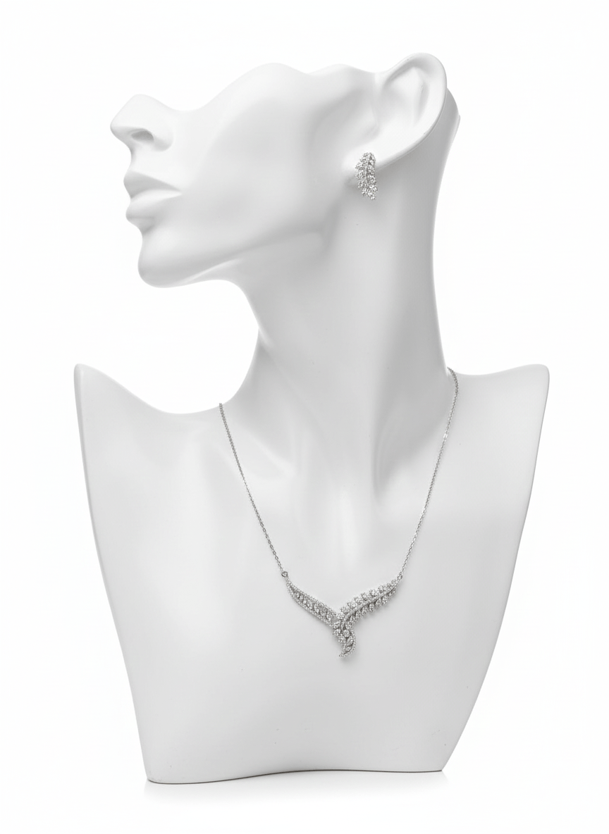 Asymmetric Leaf Jewelry Set - Zambeel