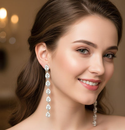 Aurora Drop Zircon Earrings - Zambeel