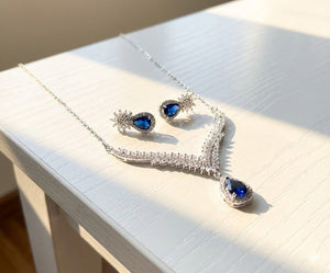 Aurora Leaf Diamond Necklace Set - Zambeel