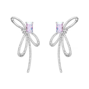Aurora Ribbon Bow Small Sugar Cube Earrings - Zambeel