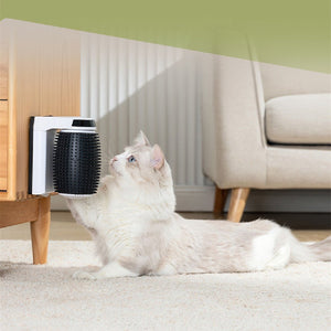 Automatic Cat Self Groomer Wall Corner Brushes Soft Cat Corner Scratcher Self Grooming - Zambeel