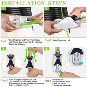 Automatic Toothpaste Dispenser with Toothbrush Holder - Zambeel