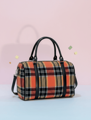 Autumn Plaid Fabric Handbag - Zambeel