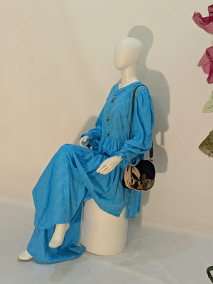 Azure Button Maxi Dress - Zambeel