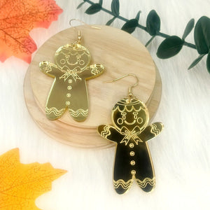 Christmas Soldier Gingerbread Man Earrings Simple