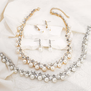 Baroque Alloy Necklace And Earrings Elegant Fashion All - match Bridal Formal Formal Dress Jewelry Suit - Zambeel