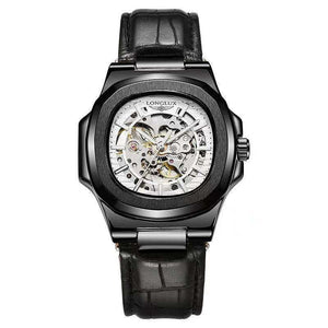 Barrel - shaped Leather Belt Men's Waterproof Mechanical Watch - Zambeel