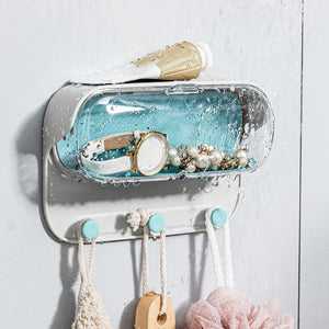 Bathroom Wall Holder Punch - free Wall - mounted Convenient Practical Washroom Glasses Storage Box Clothes Key Organizer Accessories - Zambeel