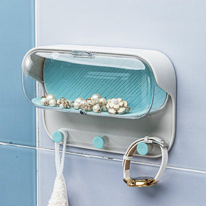 Bathroom Wall Holder Punch - free Wall - mounted Convenient Practical Washroom Glasses Storage Box Clothes Key Organizer Accessories - Zambeel