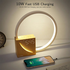 Bedside Lamp Touch Table Lamp With Natural Sounds, Desk Lamp With Alarm Clock, Touch Control 3 Levels Brightness Home Decor - Zambeel