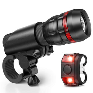 Bicycle Headlights And Taillights Set With Bracket - Zambeel