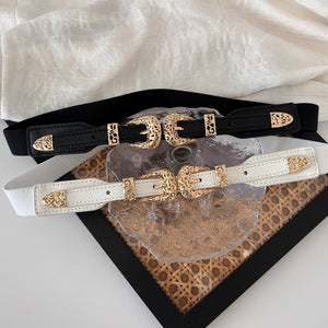 Black Elastic Slim Waist Belt Women's Versatile Stretch Waist Cincher - Zambeel