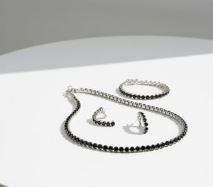 Black Onyx Crystal Choker Set - Zambeel