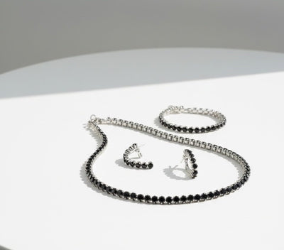 Black Onyx Crystal Choker Set - Zambeel