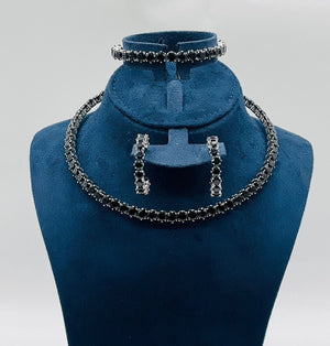 Black Onyx Crystal Choker Set - Zambeel