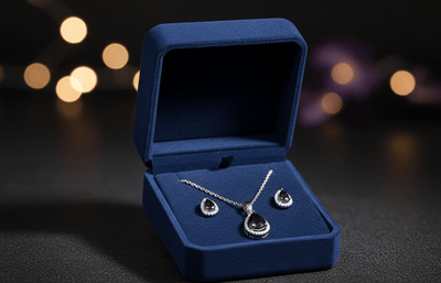 Black Teardrop Cubic Zirconia Set - Zambeel