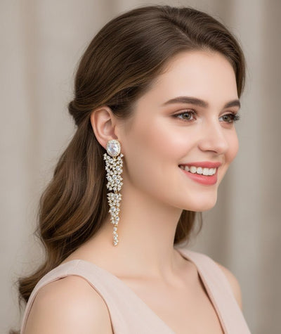 Bloom Royale Crystal Earrings - Zambeel
