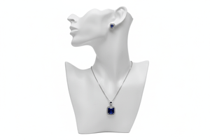 Blue Square Cubic Zirconia Set - Zambeel