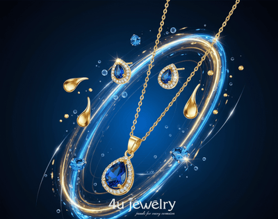 Blue Teardrop Cubic Zirconia Set - Zambeel