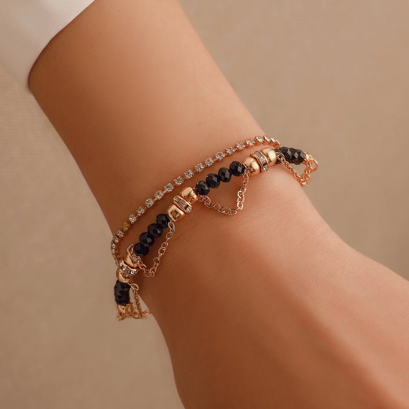 Bracelets Ethnic Style Beaded Diamond Tassel Bracelet - Zambeel