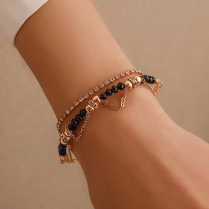 Bracelets Ethnic Style Beaded Diamond Tassel Bracelet - Zambeel