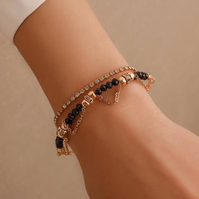 Bracelets Ethnic Style Beaded Diamond Tassel Bracelet - Zambeel