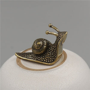 Brass Tea Pet Snail Decoration Pure Copper Paperweight Solid Core To Do Old Artifact - Zambeel