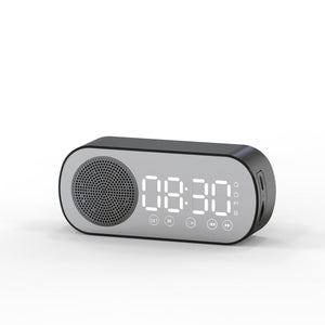 BT Music Alarm Clocks Mirror FM Radio LED Digital Clock 2 Alarm Snooze 24H Electronic Watch Dimming Table Phone Stand USB Clocks - Zambeel