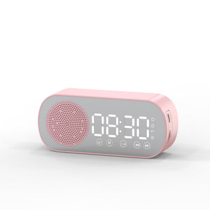 BT Music Alarm Clocks Mirror FM Radio LED Digital Clock 2 Alarm Snooze 24H Electronic Watch Dimming Table Phone Stand USB Clocks - Zambeel