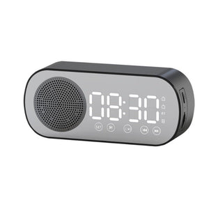 BT Music Alarm Clocks Mirror FM Radio LED Digital Clock 2 Alarm Snooze 24H Electronic Watch Dimming Table Phone Stand USB Clocks - Zambeel