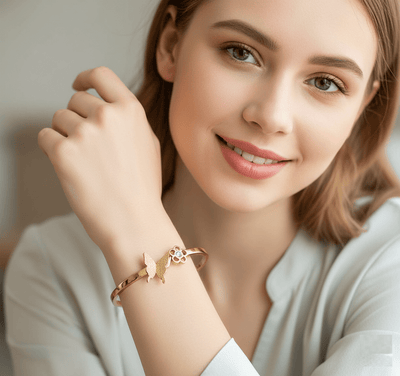 Butterfly & Blossom Harmony Bangle - Zambeel