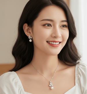 Butterfly Pearl Charm Jewelry Set - Zambeel