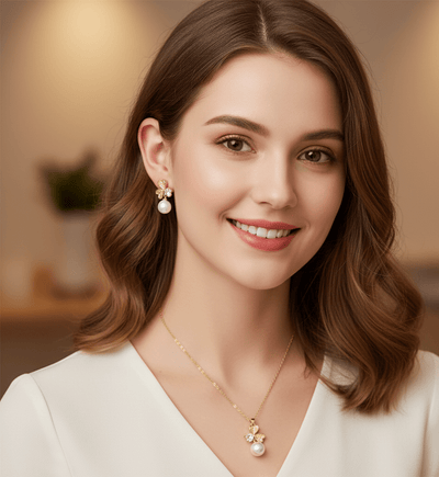 Butterfly Pearl Charm Jewelry Set - Zambeel