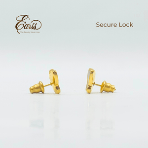 Butterfly White Gold Earring | Stainless Steel | 18K Gold Plated - Zambeel