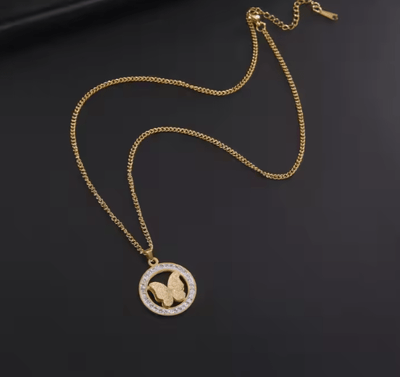 Butterfly Zircon Pendant Set - Zambeel