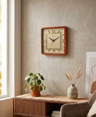 Solace Wooden Finish Designer Wall Clock