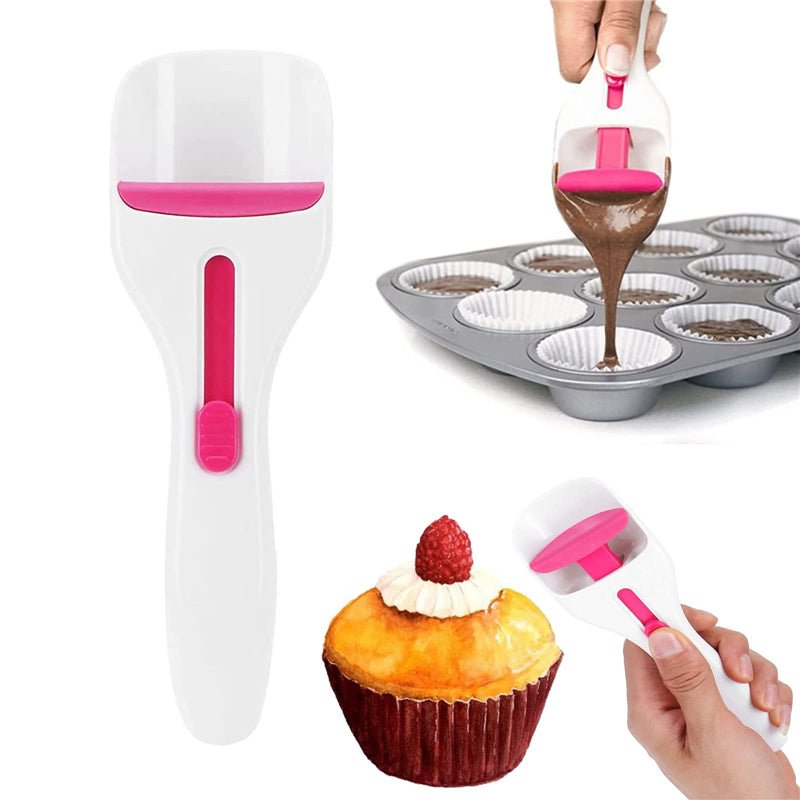 Cake Batter Scoop Can Push Labor - saving Cupcake Spoon Cake Batter Distribution Liquid Chocolate Sauce Batter Measuring Spoon Kitchen Gadgets - Zambeel