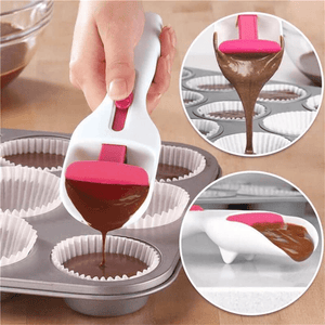 Cake Batter Scoop Can Push Labor - saving Cupcake Spoon Cake Batter Distribution Liquid Chocolate Sauce Batter Measuring Spoon Kitchen Gadgets - Zambeel