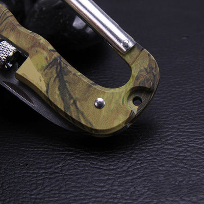 Camouflage Clasp Knife Saw Screwdriver Multifunctional Outdoor Tools Climbing Carabiner Quickdraws Aluminum 5 In 1 Carabiner - Zambeel