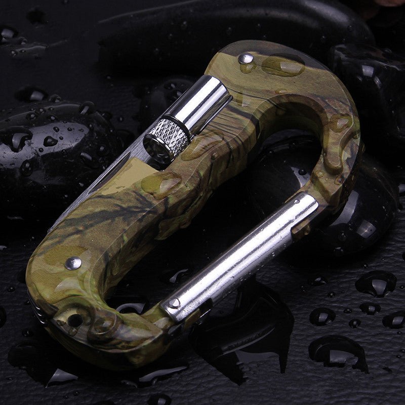 Camouflage Clasp Knife Saw Screwdriver Multifunctional Outdoor Tools Climbing Carabiner Quickdraws Aluminum 5 In 1 Carabiner - Zambeel