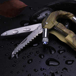 Camouflage Clasp Knife Saw Screwdriver Multifunctional Outdoor Tools Climbing Carabiner Quickdraws Aluminum 5 In 1 Carabiner - Zambeel