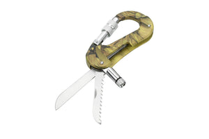 Camouflage Clasp Knife Saw Screwdriver Multifunctional Outdoor Tools Climbing Carabiner Quickdraws Aluminum 5 In 1 Carabiner - Zambeel
