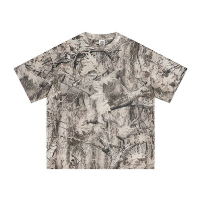 Camouflage Drop - shoulder T-shirt Loose And Casual - Zambeel