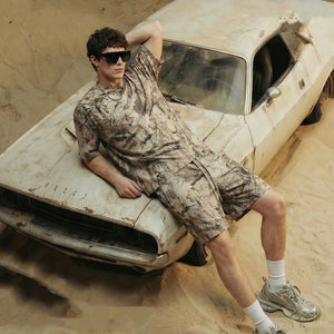 Camouflage Drop - shoulder T-shirt Loose And Casual - Zambeel