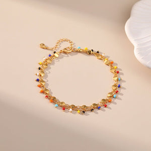 Candy Color Small Rice - shaped Beads National Style Anklets - Zambeel