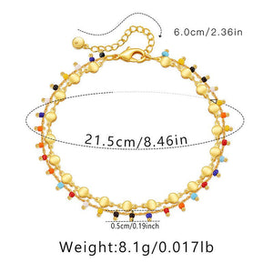 Candy Color Small Rice - shaped Beads National Style Anklets - Zambeel
