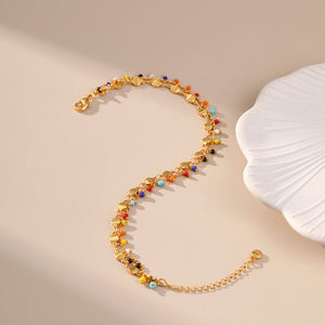 Candy Color Small Rice - shaped Beads National Style Anklets - Zambeel